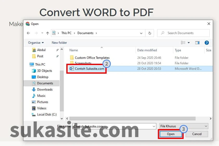 Cara convert word ke pdf dengan lovePDF 2