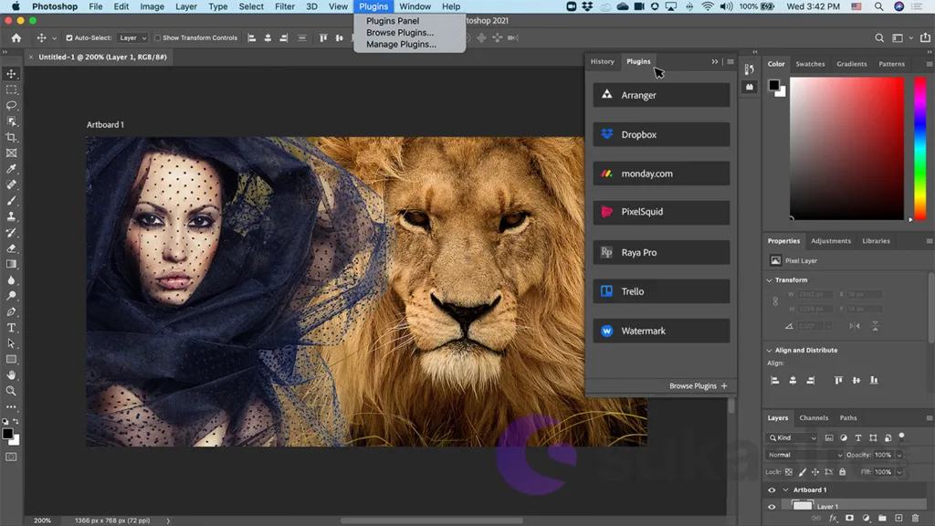 Aplikasi pembuat logo di laptop Adobe Photoshop